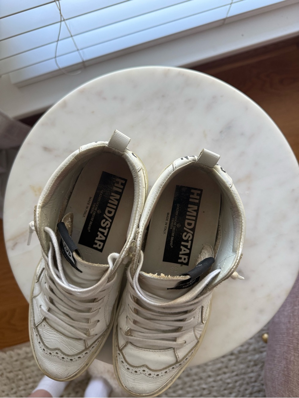 Golden Goose Hi Mid Star Sneaker in White - Size 36 - Picture 7 of 8